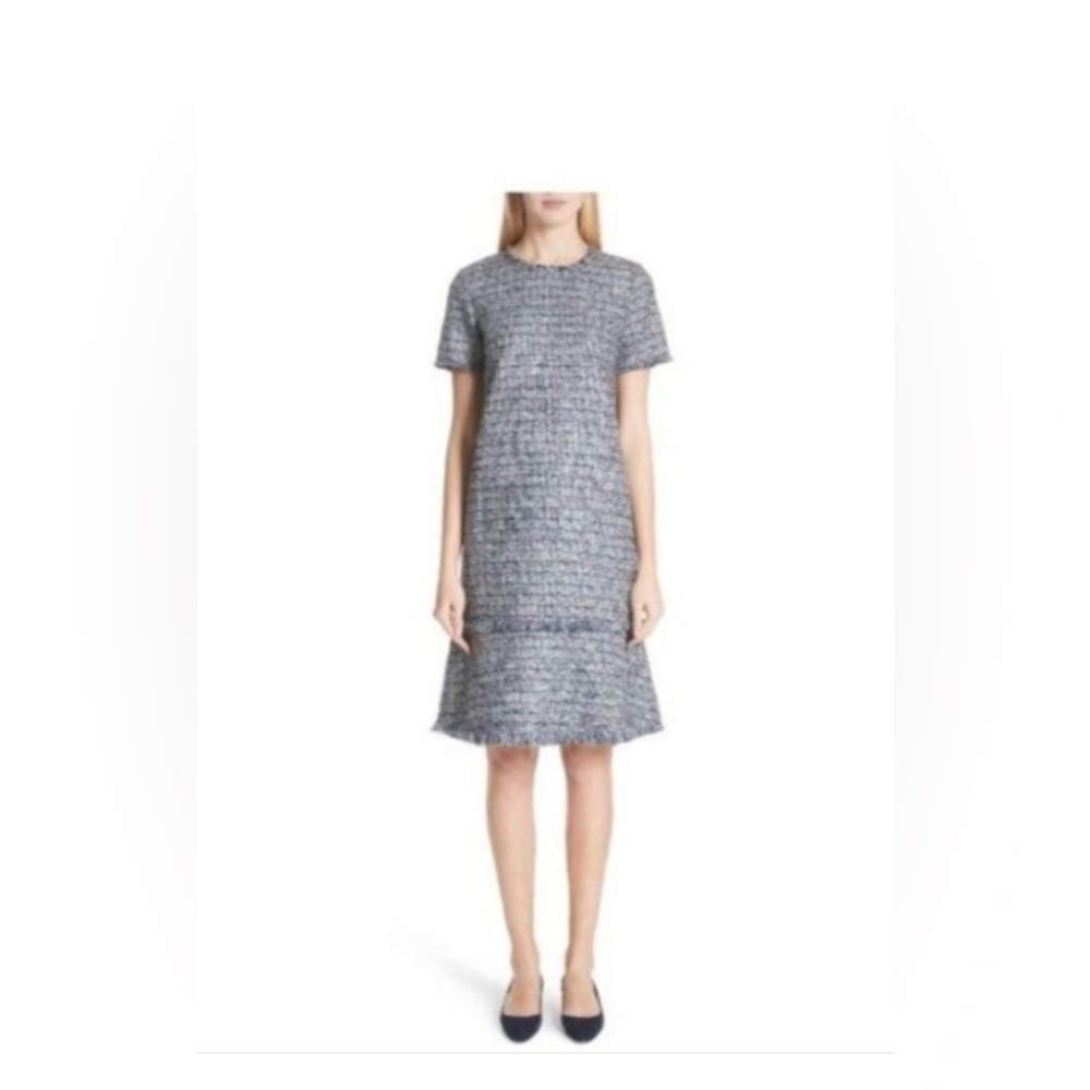 Dress blue saria exhibition tweed shift dress Lafayette 148 New York